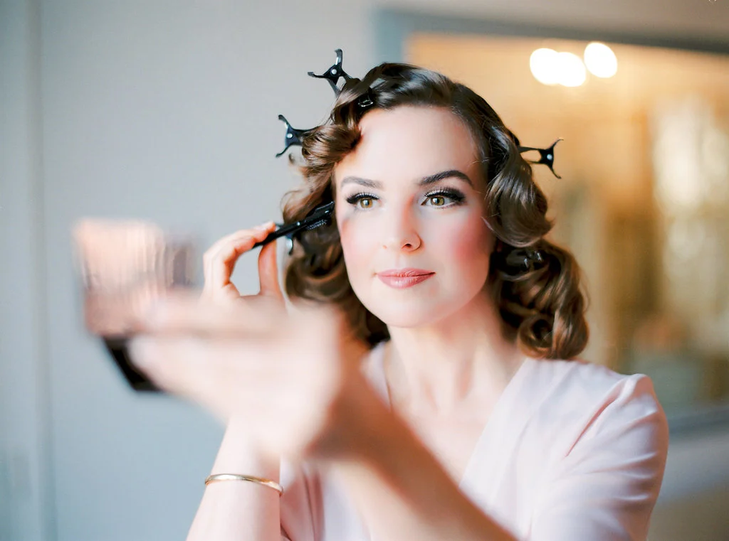 A vintage porcelain doll