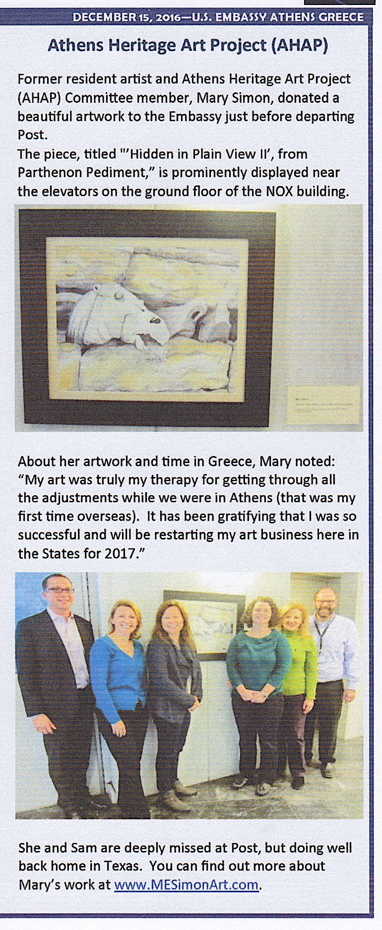 U.S. Embassy Athens, 2016