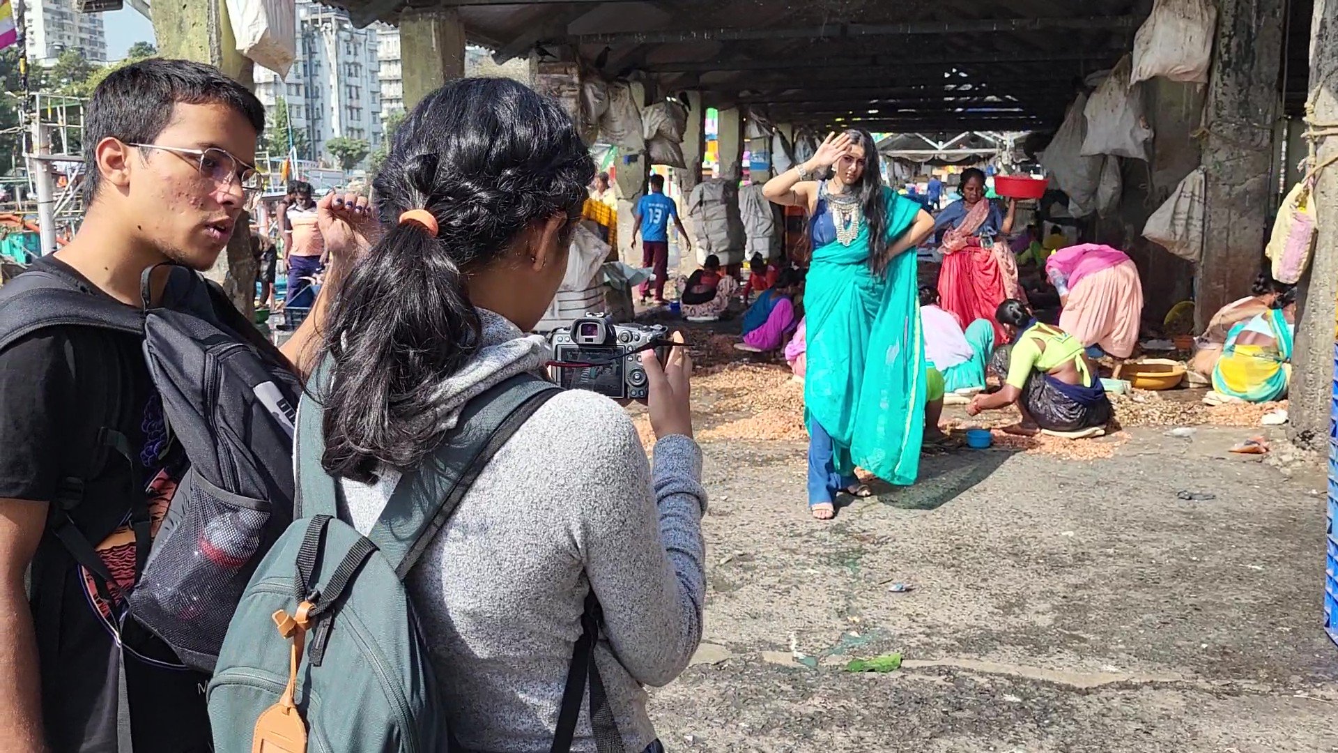 A fashion shoot at Sassoon Dock, Mumbai, India