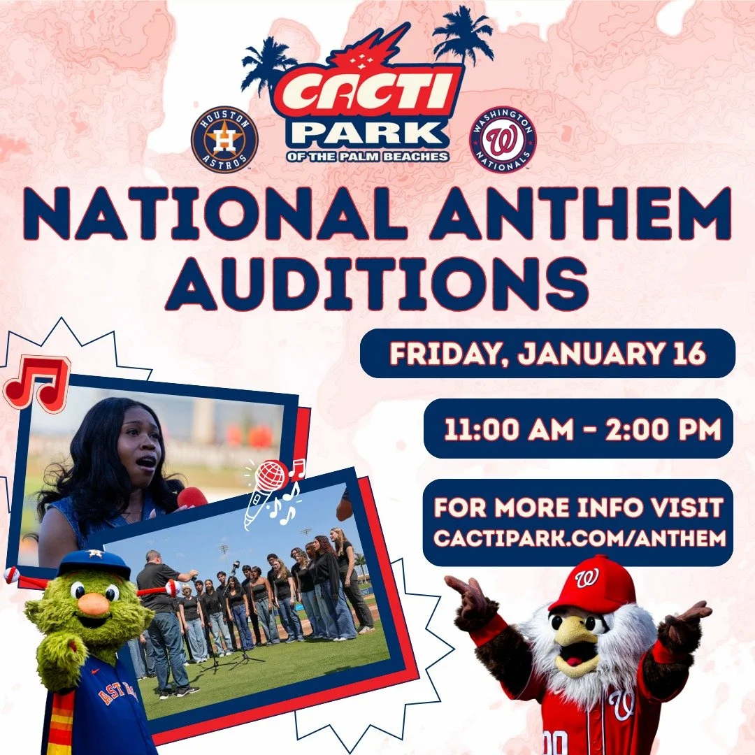 Think you&rsquo;ve got what it takes to perform the National Anthem? Now&rsquo;s your chance to shine this Spring Training🎤 We&rsquo;re welcoming performers from across the country to audition and showcase their talent. 🇺🇸✨

📍CACTI Park of The Pa