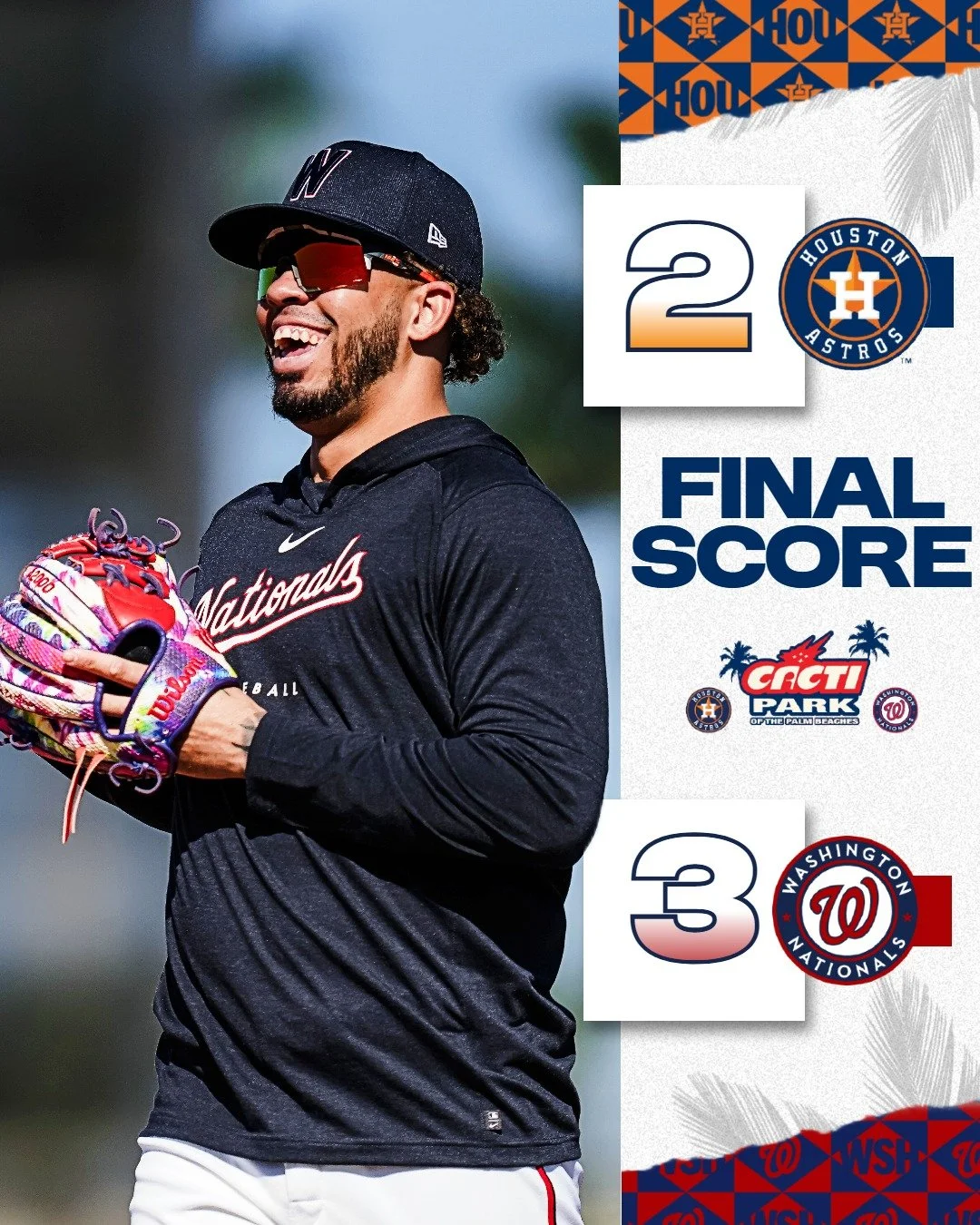 Nats get the dub on a rainy night in West Palm 🤟🌧

We're back in action tomorrow as The Nationals host the New York Mets at 6:05pm

#Nationals #Astros #springtraining