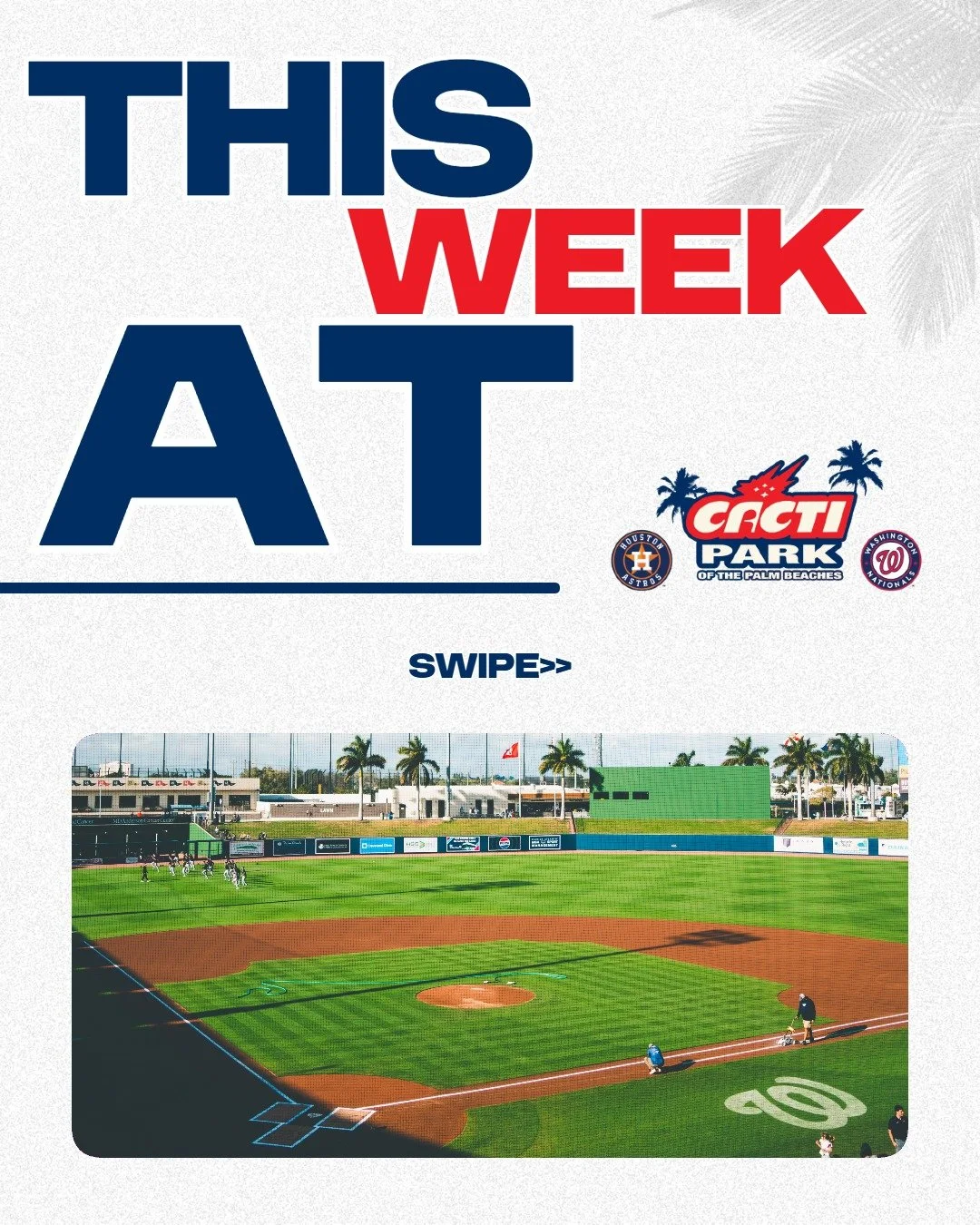 Another week of action ahead ⚾

Check out our schedule for this week and secure your tickets at cactipark.com 🎟

#nationals #Astros #springtraining