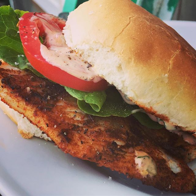 Here's a fun discovery from last night's dinner, coating fluke fillets in spices keeps them from sticking on the grill. And it makes a great sandwich with our new store made remoulade! #fish #fluke #edgartown #sandwich #eeeeeats #remoulade #marthasvi