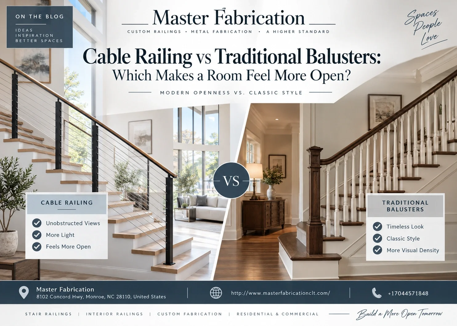 Cable Railing vs Traditional Balusters: Which Makes a Room Feel More Open?