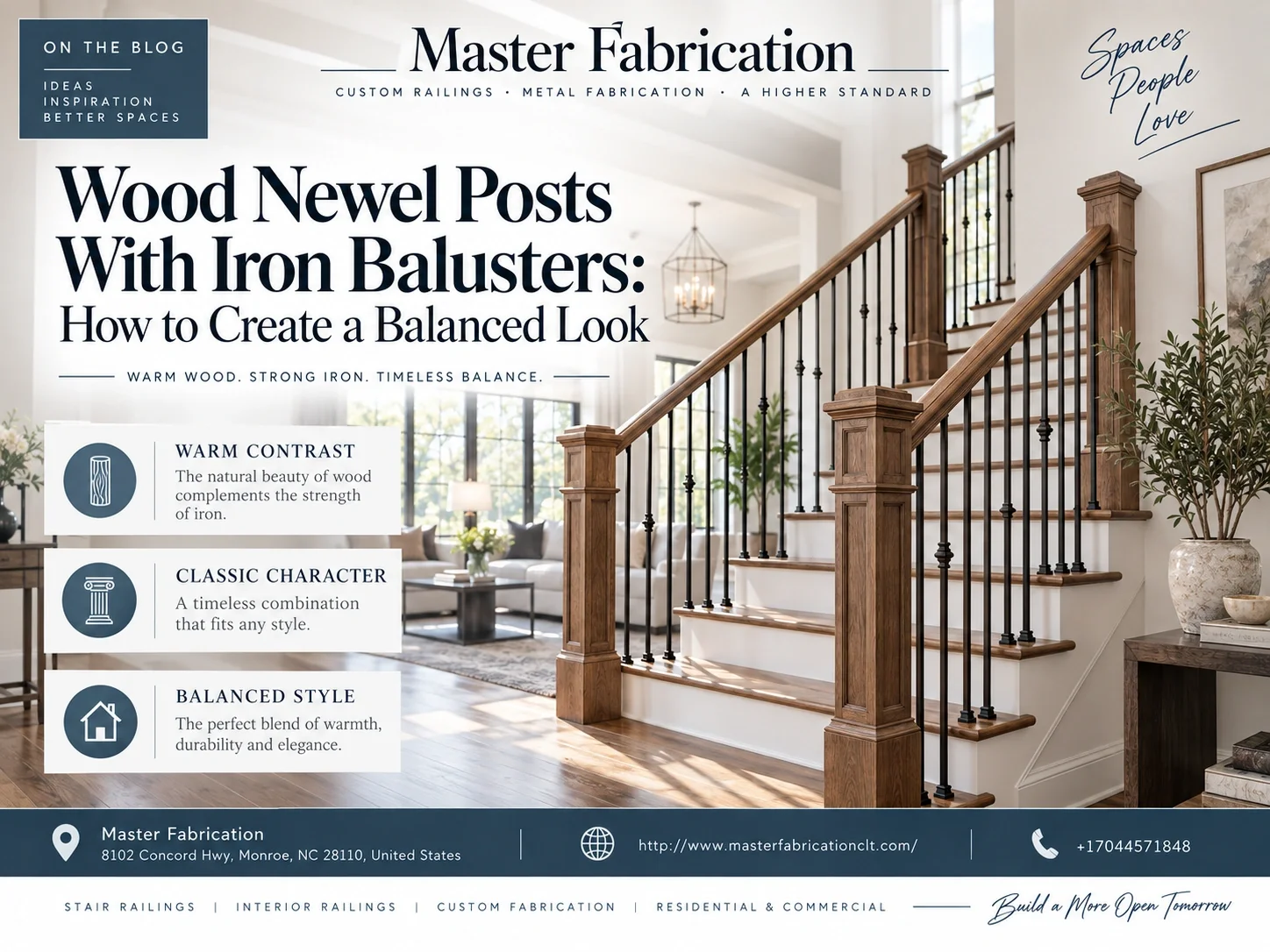 Wood Newel Posts With Iron Balusters: How to Create a Balanced Look