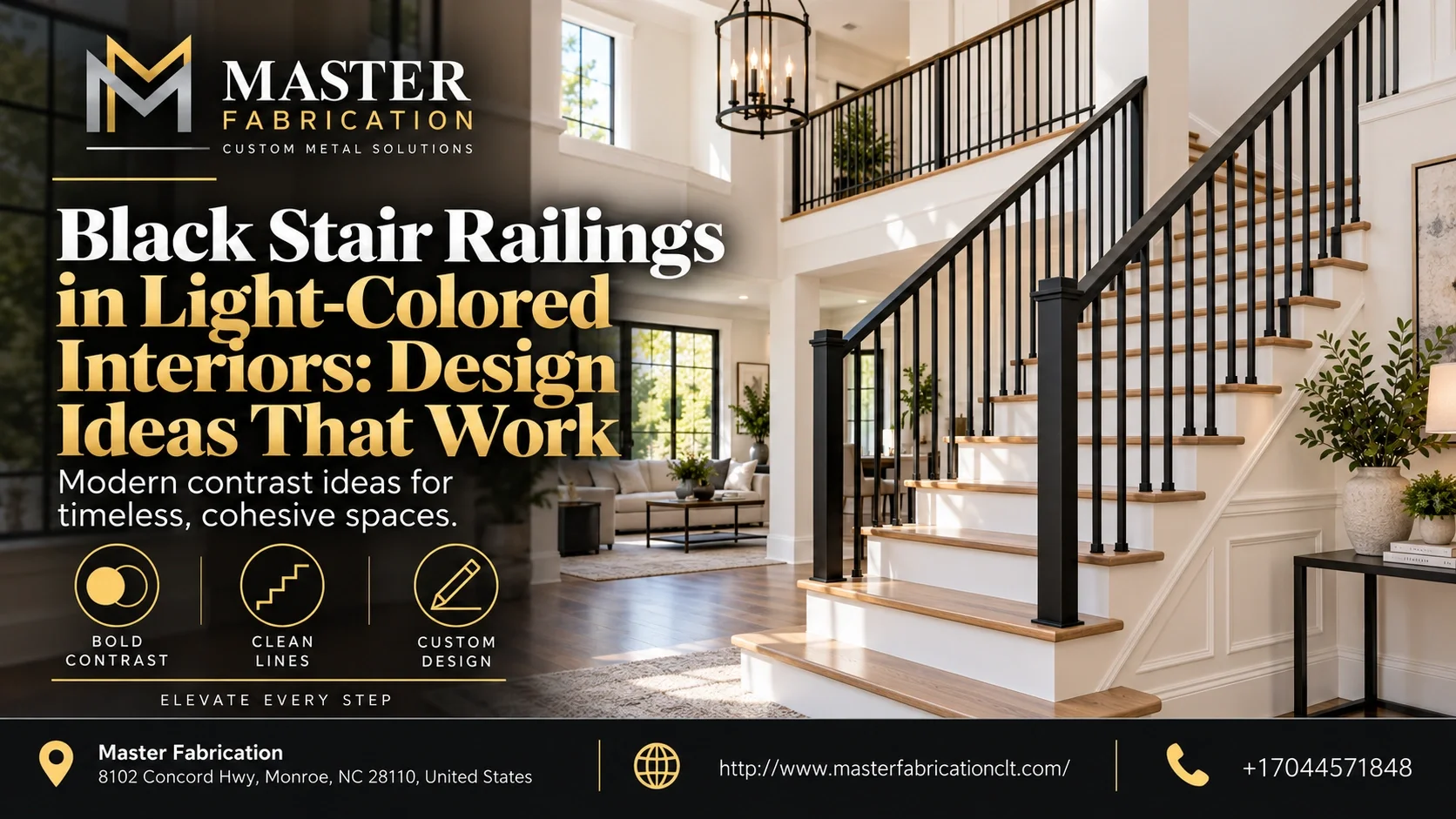 Black Stair Railings in Light-Colored Interiors: Design Ideas That Work