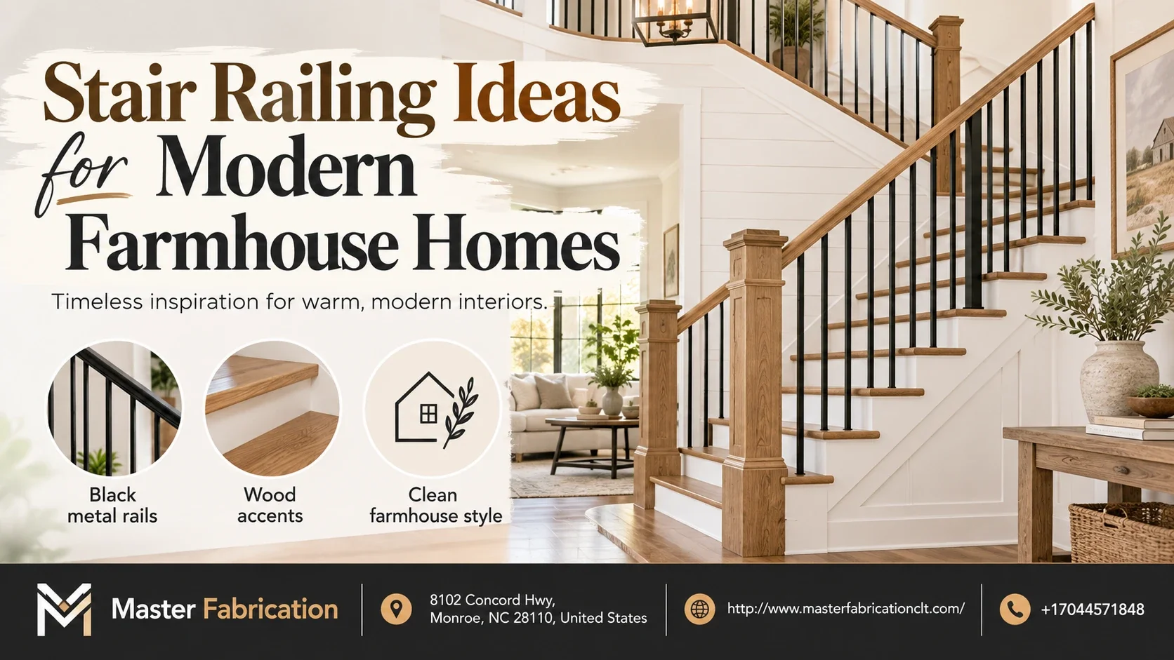Stair Railing Ideas for Modern Farmhouse Homes