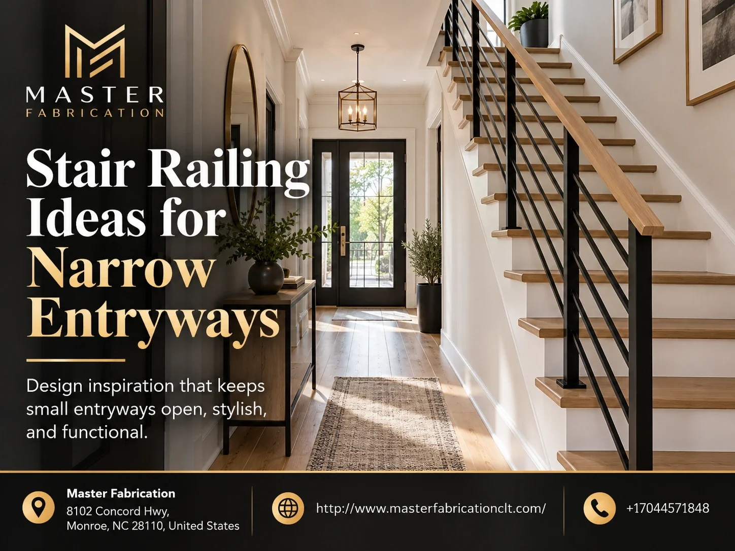 Stair Railing Ideas for Narrow Entryways
