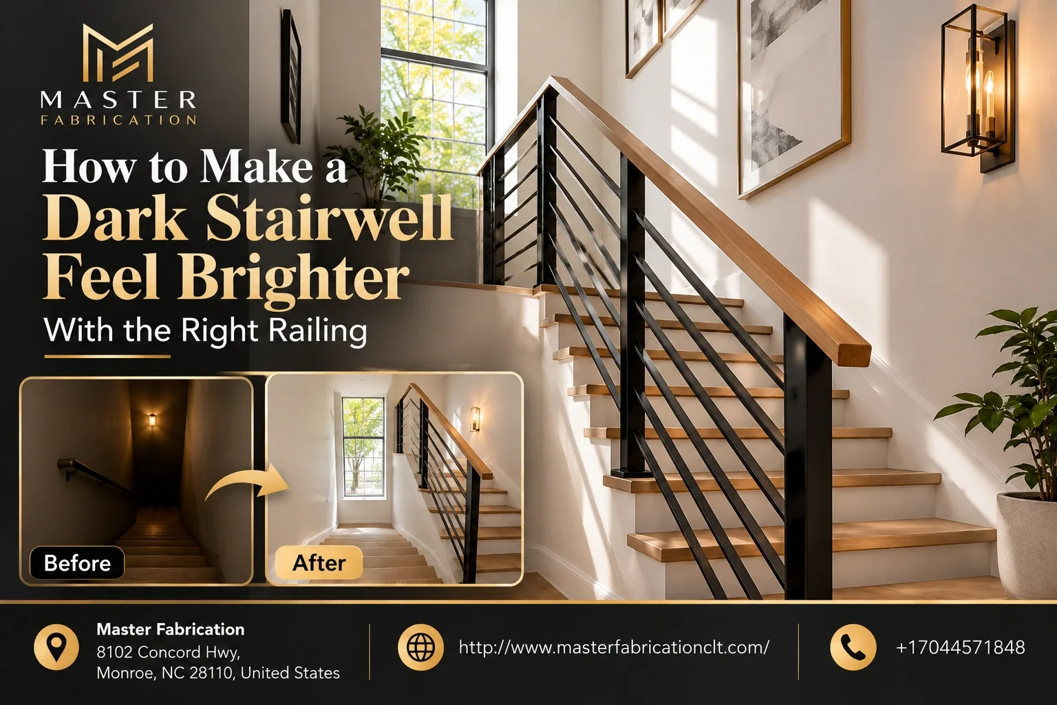 How to Make a Dark Stairwell Feel Brighter With the Right Railing