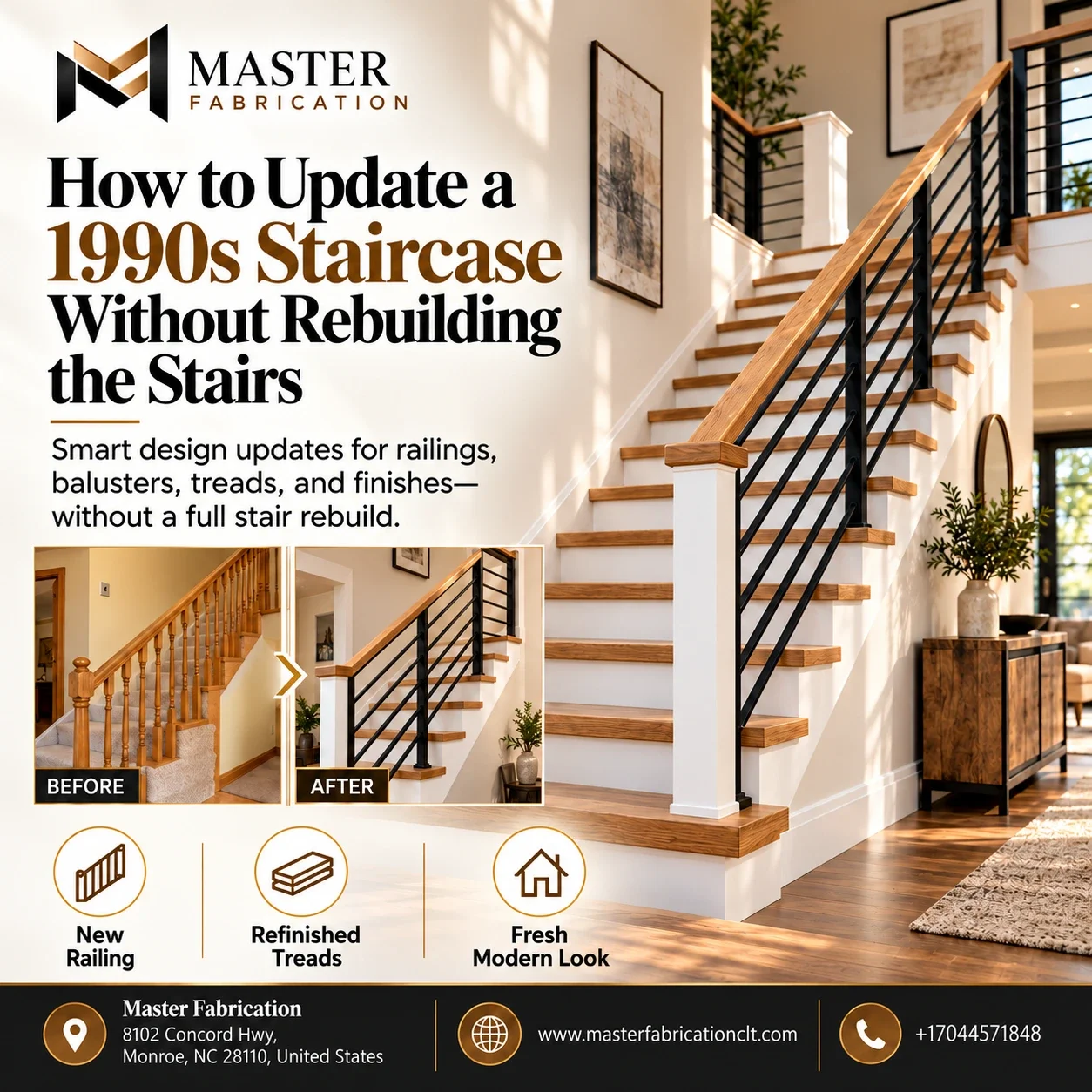 How to Update a 1990s Staircase Without Rebuilding the Stairs