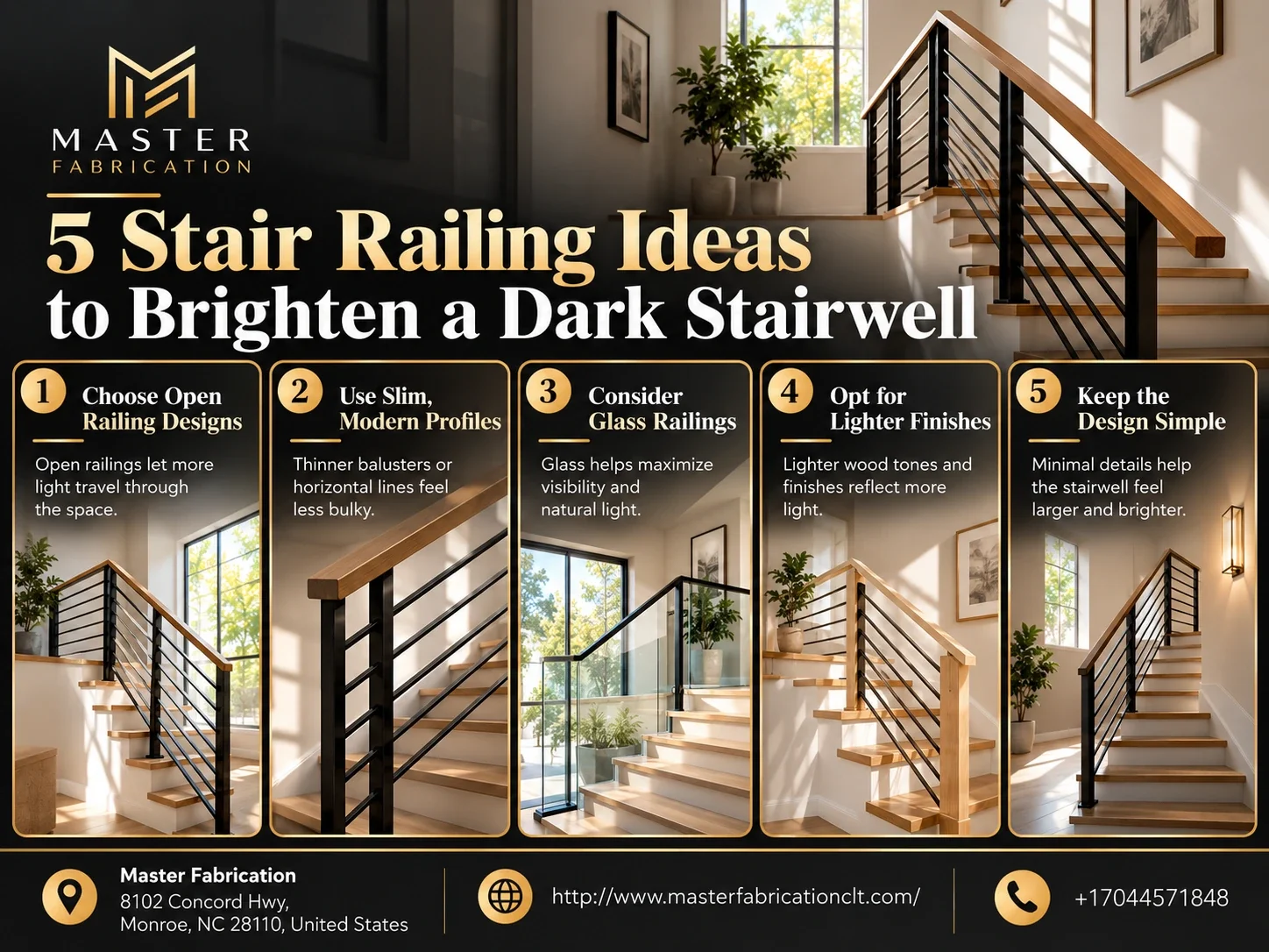 5 stair railing idea to brighten a dark stairwell