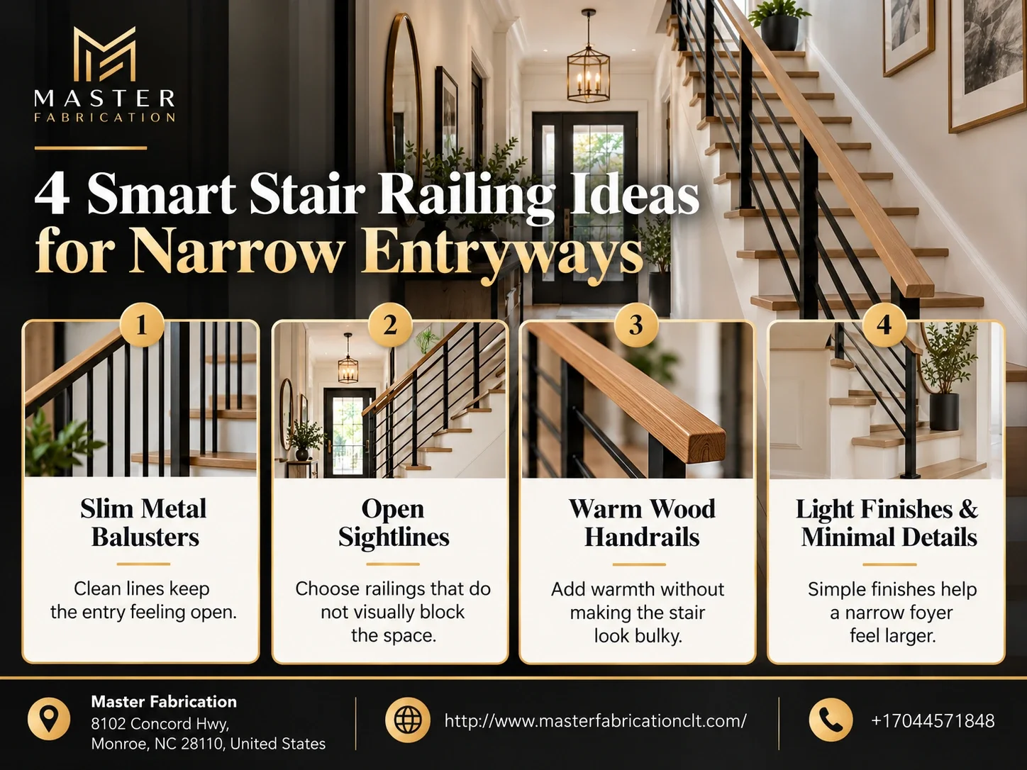 4 smart stair railings ideas for narrow entryways