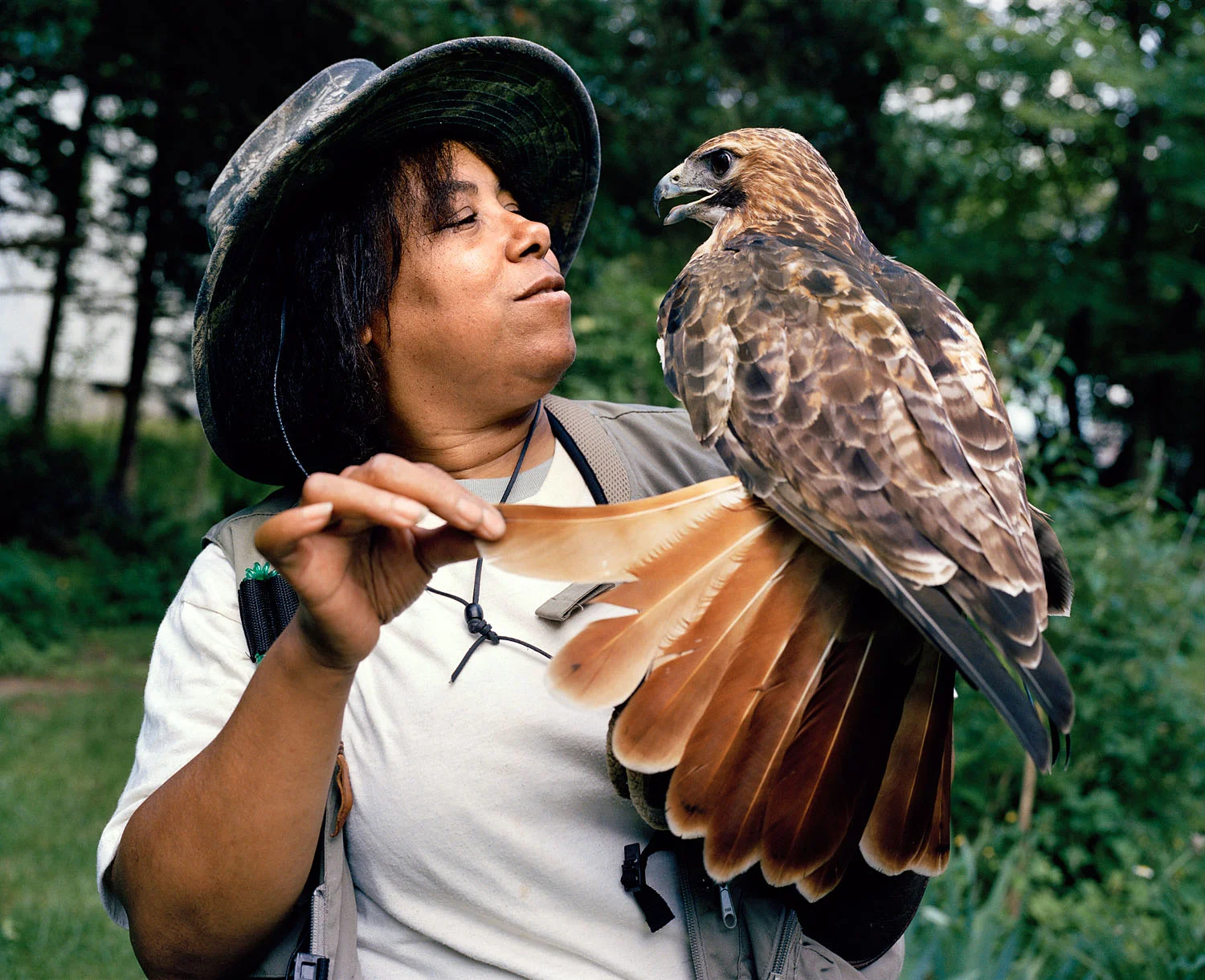 Falconer with Red-tailed Hawk, Taunton, MA, 2006