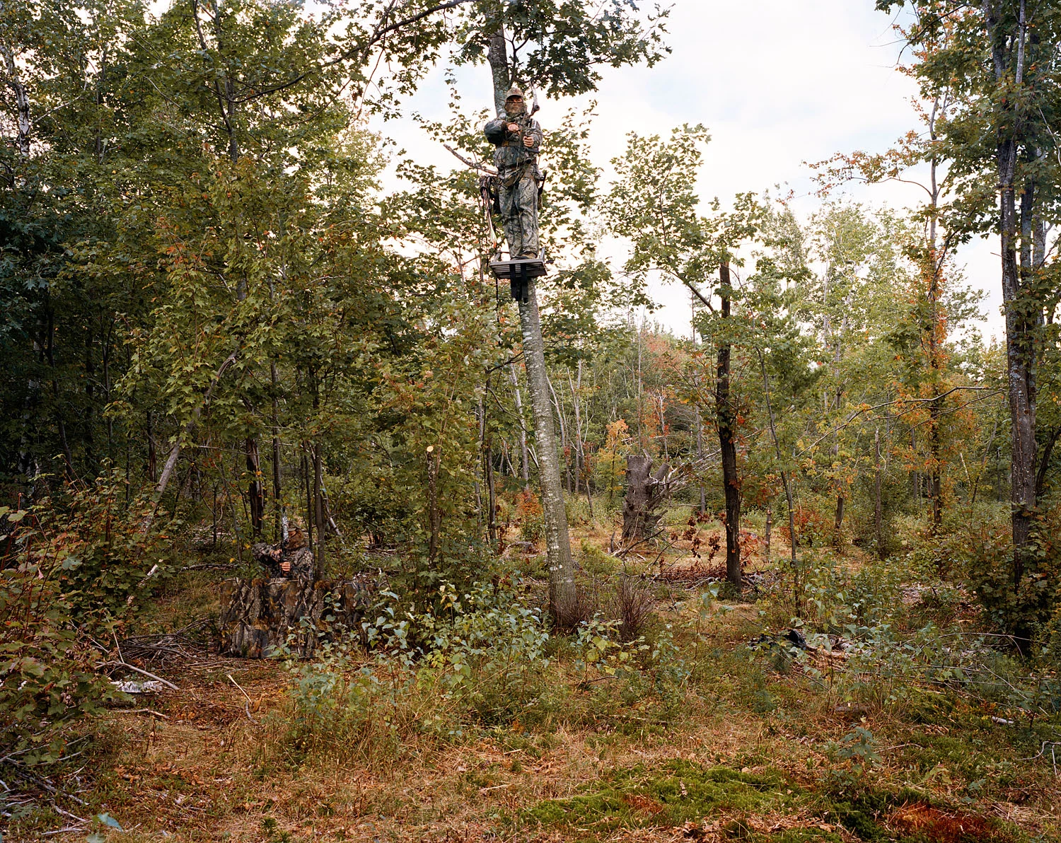 Father and daughter in camouflage, Gilmanton, NH, 2004