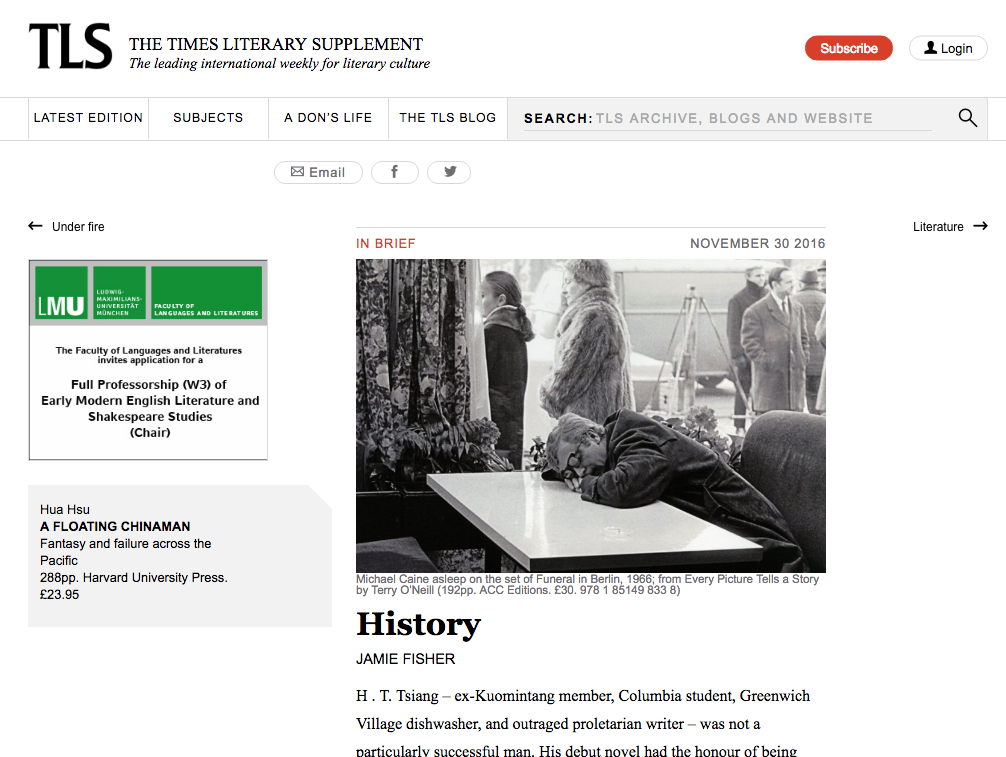 Times Literary Supplement (Nov. 30, 2016)