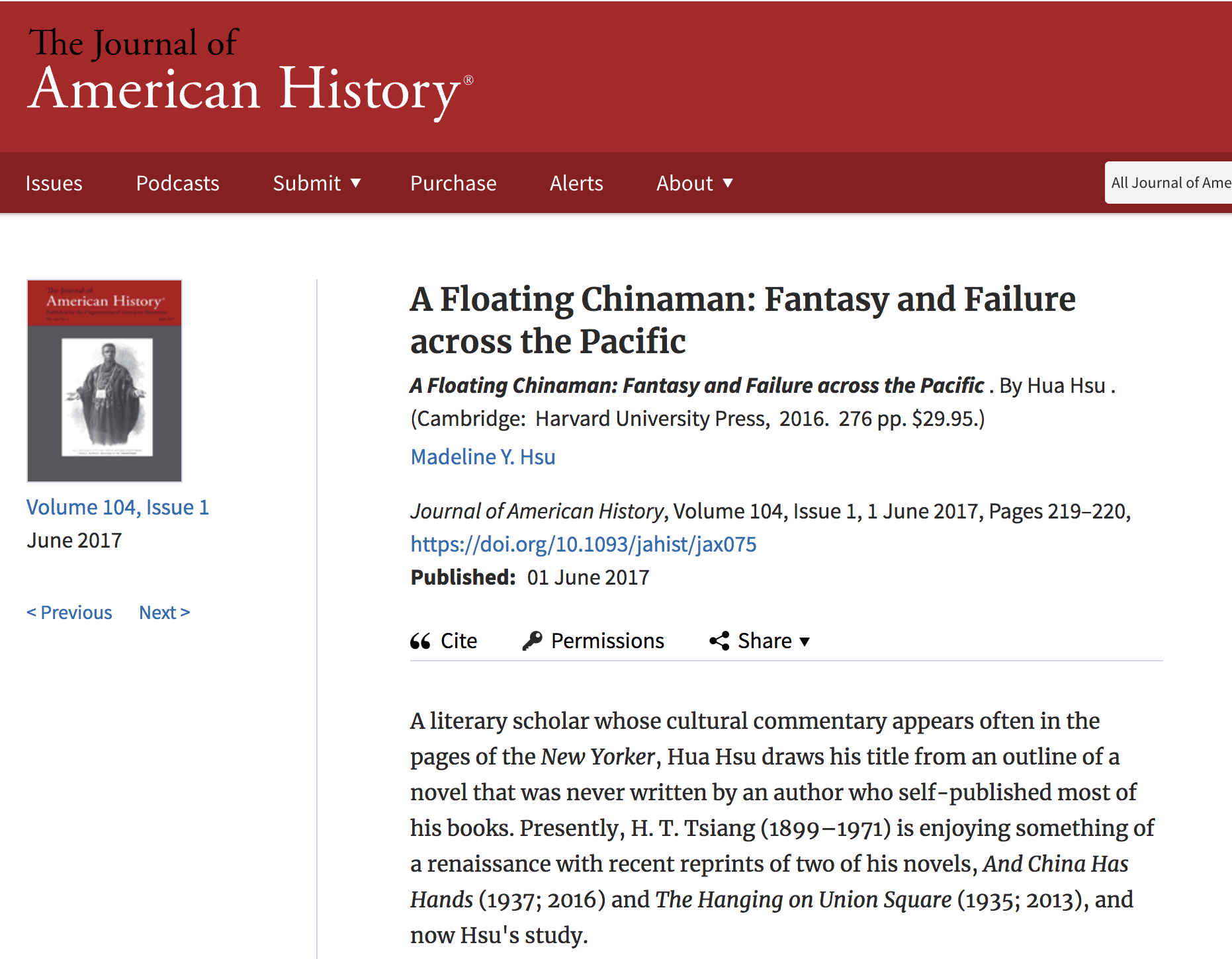 Journal of American History (1 June 2017)