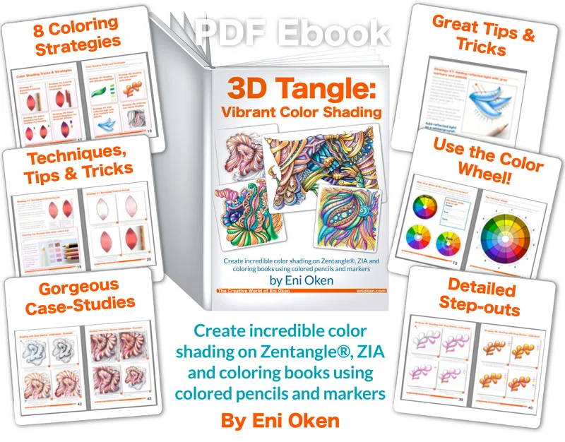 Create incredible color shading on Zentangle®, ZIA and coloring books • enioken.com