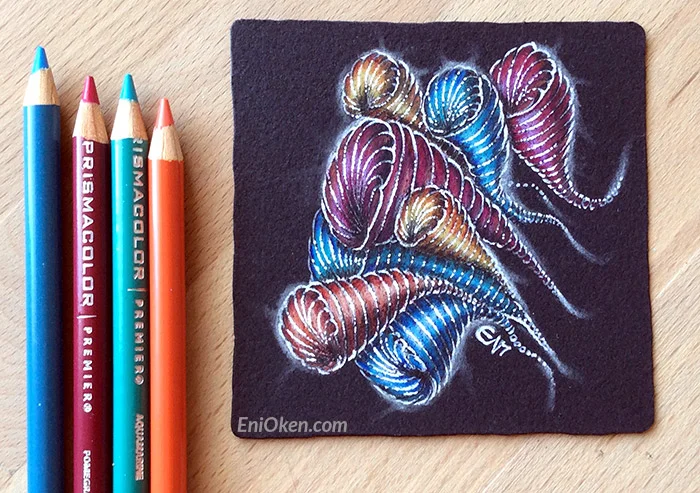 Learn how to shade black Zentangle® tiles • enioken.com