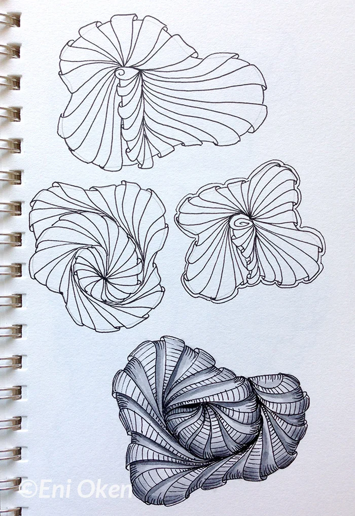 Practicing Aquafleur on a sketch book • enioken.com