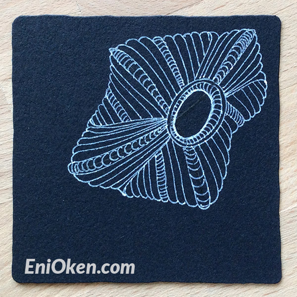 Learn how to shade over Black Zentangle® tile • enioken.com