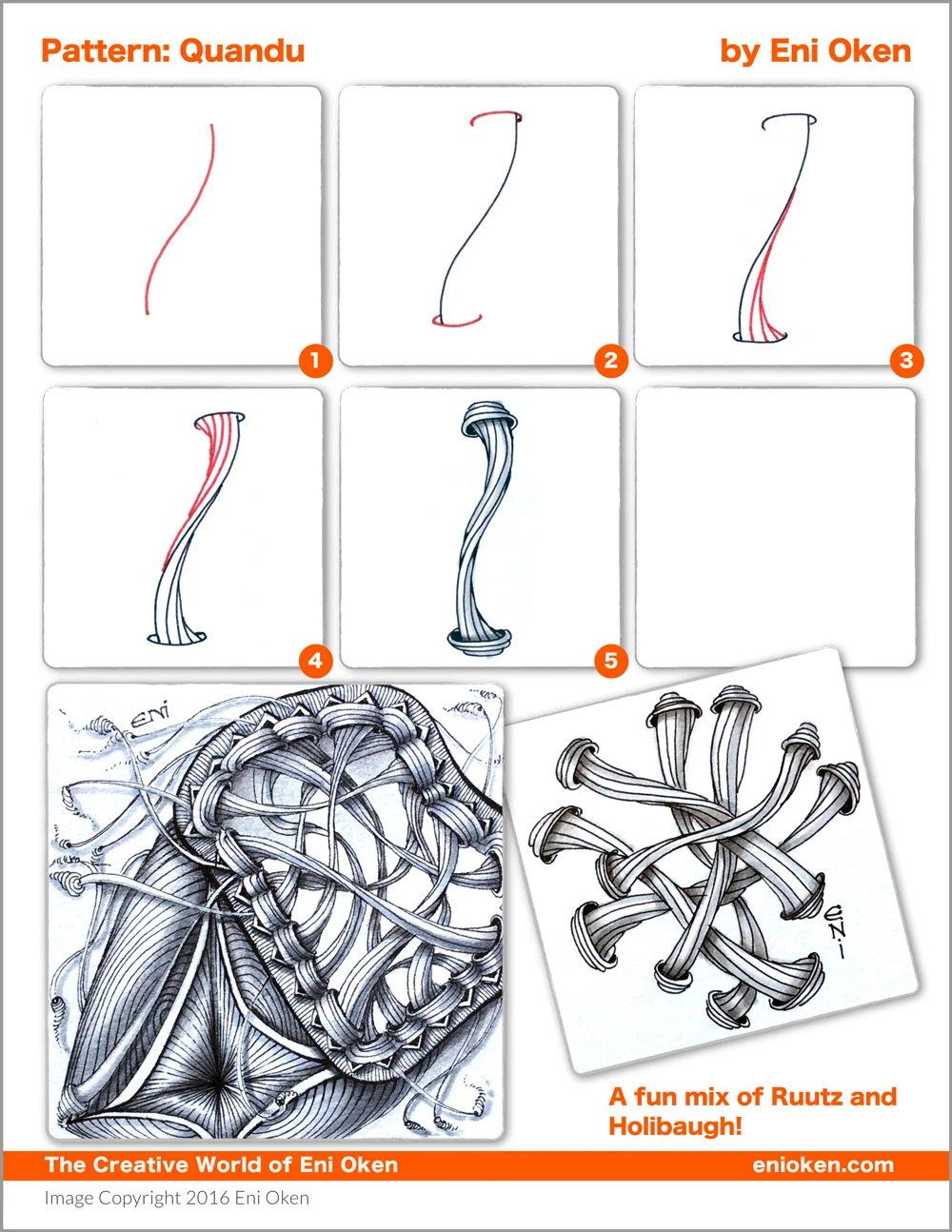 Learn how to shade Zentangle • enioken.com