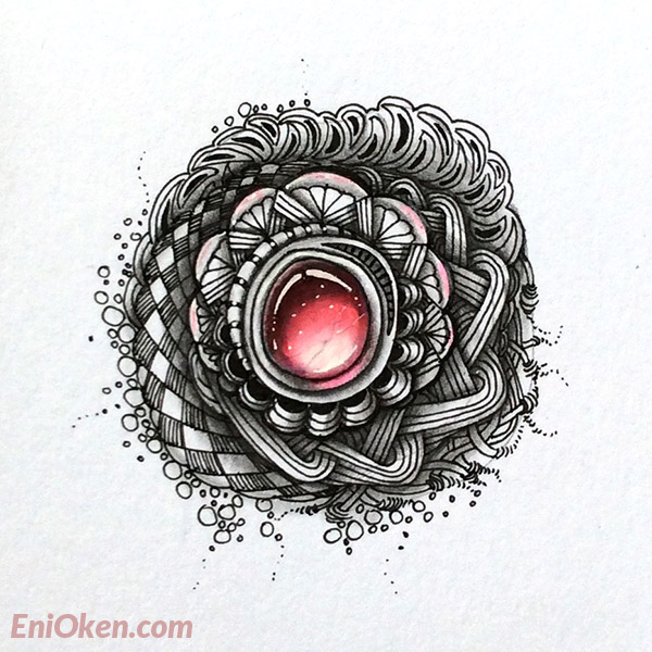 Learn to draw beautiful Zentangle® jewels • enioken.com