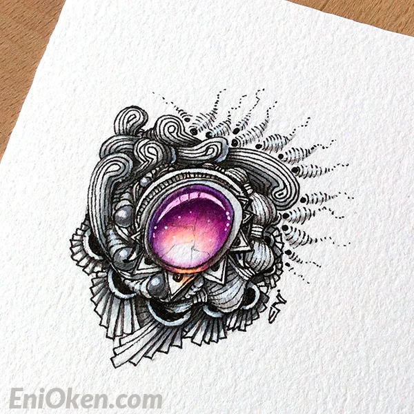Learn to draw beautiful Zentangle® jewels • enioken.com