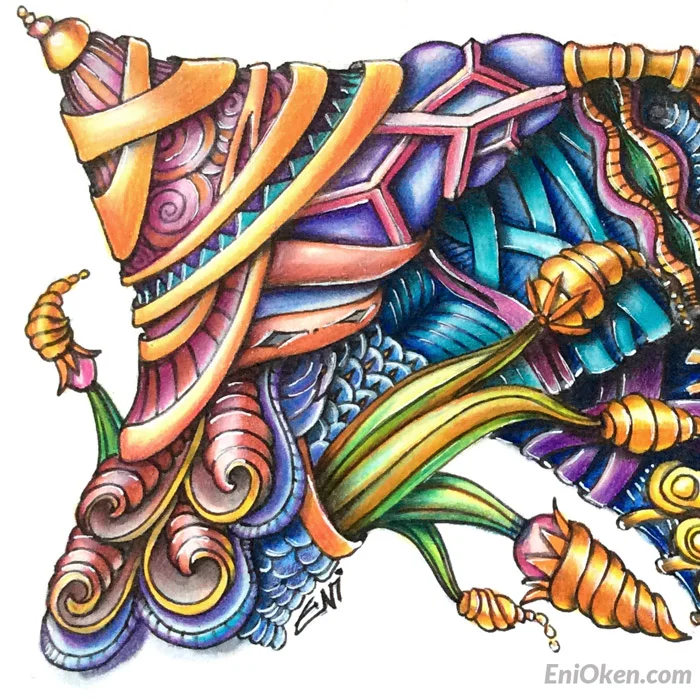 Create incredible color shading on Zentangle®, ZIA and coloring books • enioken.com