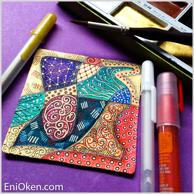 Learn how to create amazing gilded Zentangle® • enioken.com