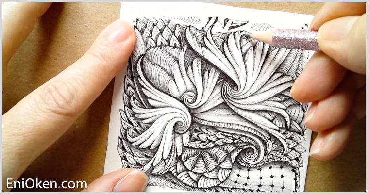 Video Class: A Zentangle® tile with Drawings — Eni Oken