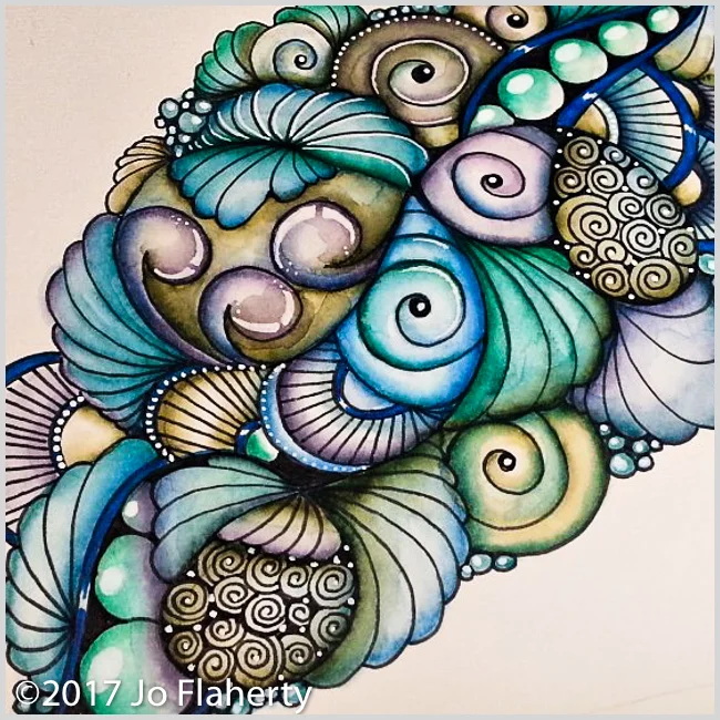 Learn how to color amazing Zentangle with guest artist Jo Flaherty • enioken.com