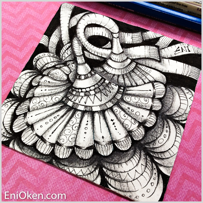Shading Zentangle with a 6B Pencil is super fun! • enioken.com