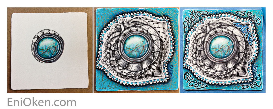 Learn how to create this amazing Zentangle® brooch • enioken.com
