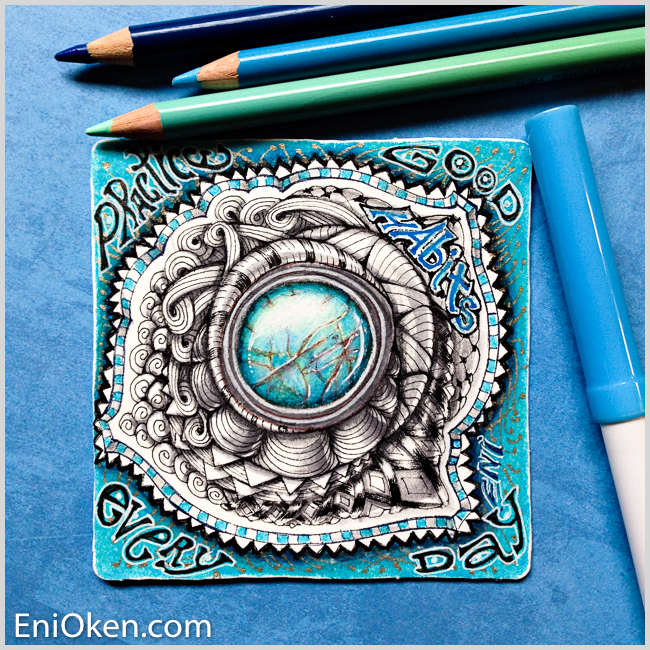 Learn how to create this amazing Zentangle® brooch • enioken.com