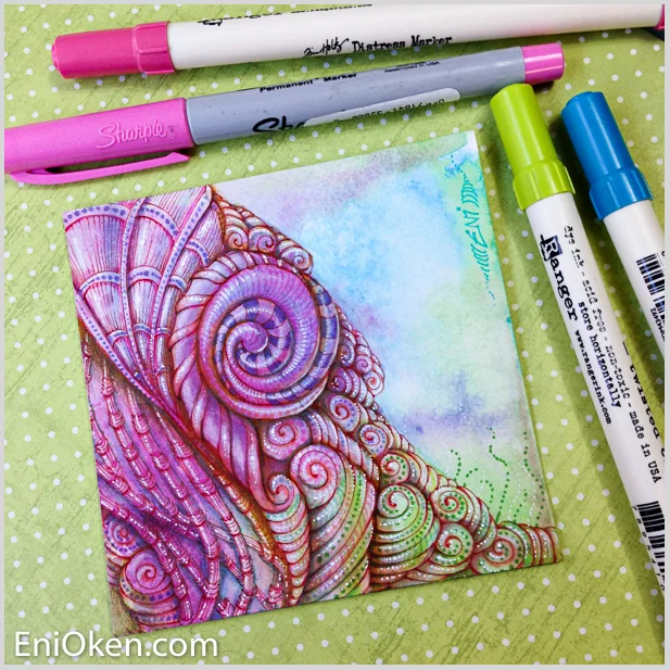 Learn how to distress Zentangle® • enioken.com