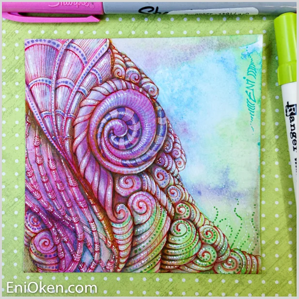 Learn how to distress Zentangle® • enioken.com