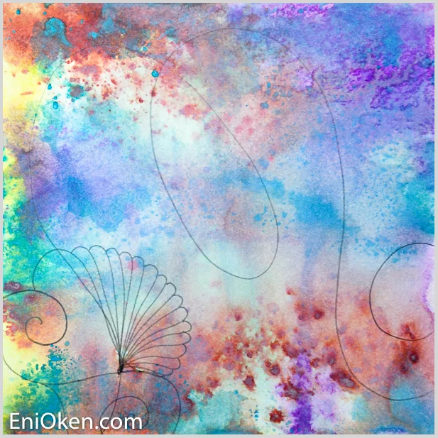 Learn how to create Zentangle over distressed tiles • enioken.com