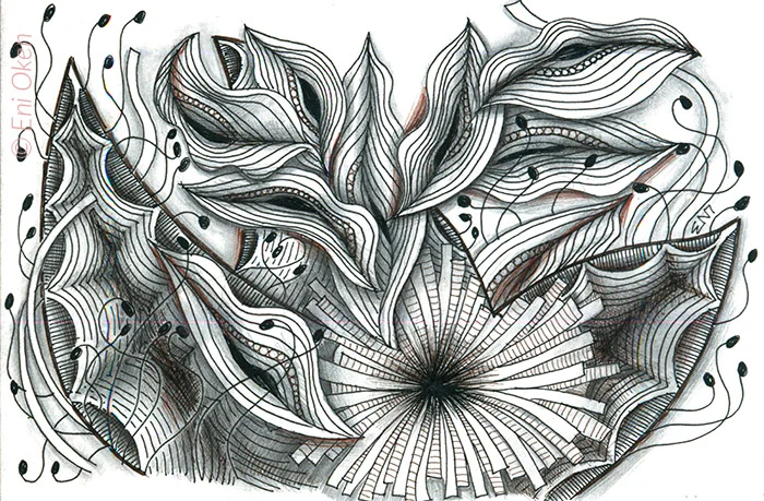 Early Zentangle inspired drawing • enioken.com