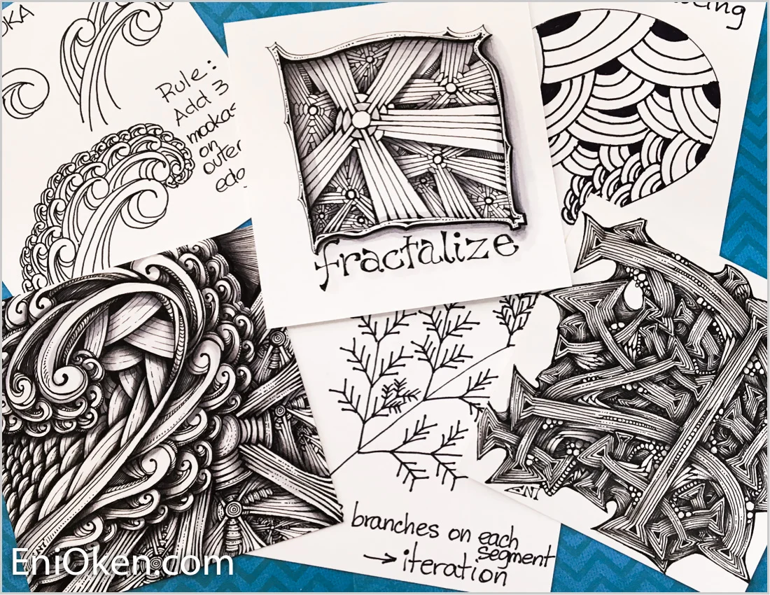 Learn how to create tangled words using Zentangle® • enioken.com