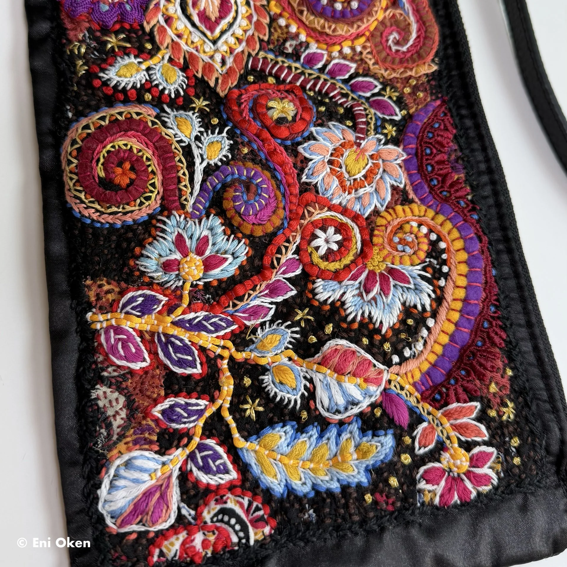 Black Floral Purse #39
