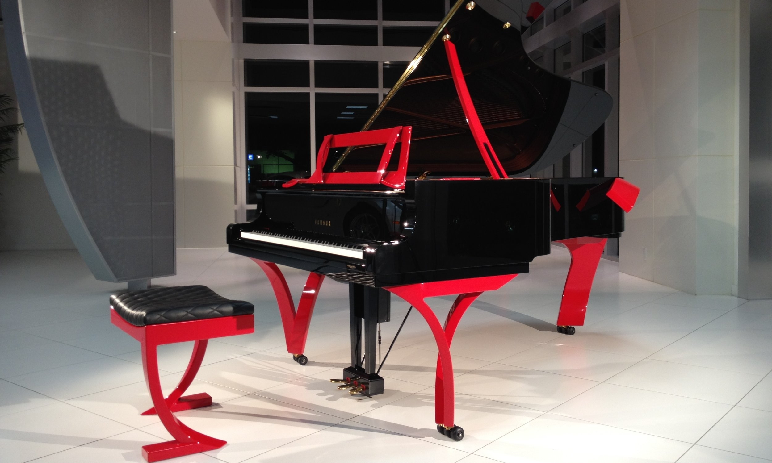 Custom Ferrari Red Piano by J Elliott & Co