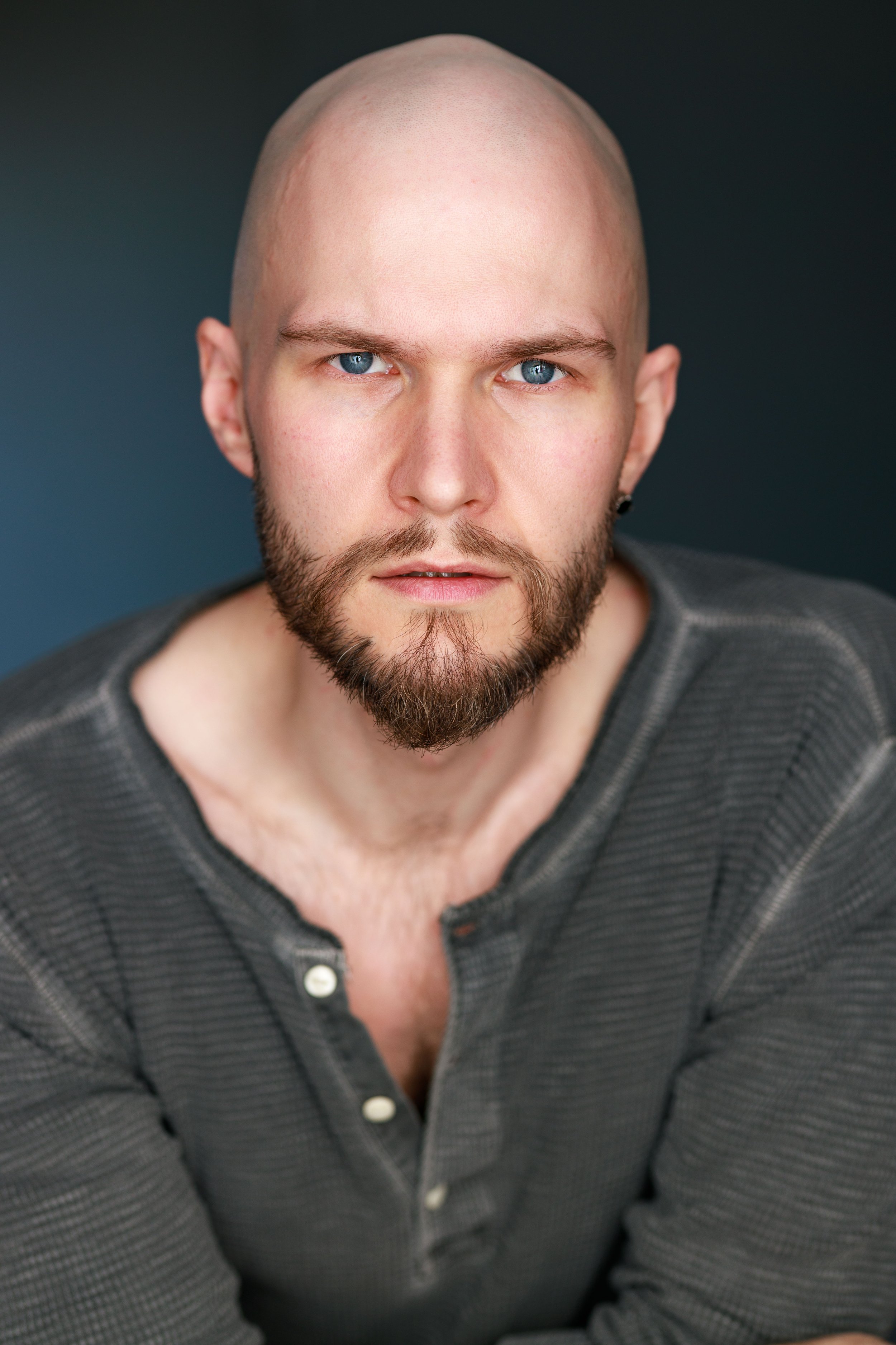 Theatrical headshot for actor Graham K. Miles taken 2026 by Ashley Ross