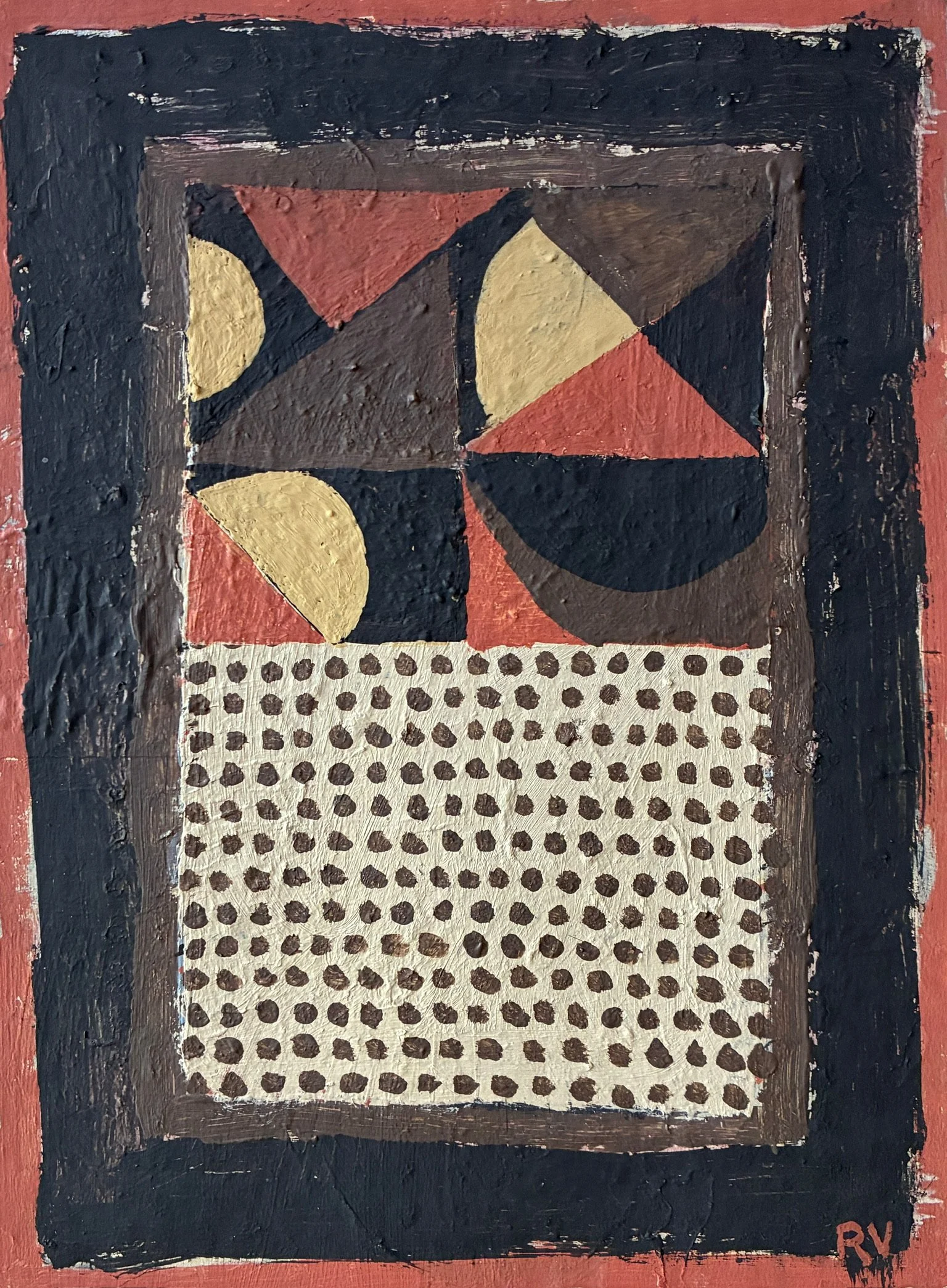 Origami Garden - 2026.Acrylic, housepaint, paper and card on board. 30cm x 22.5cm x 2cm.£500.jpg