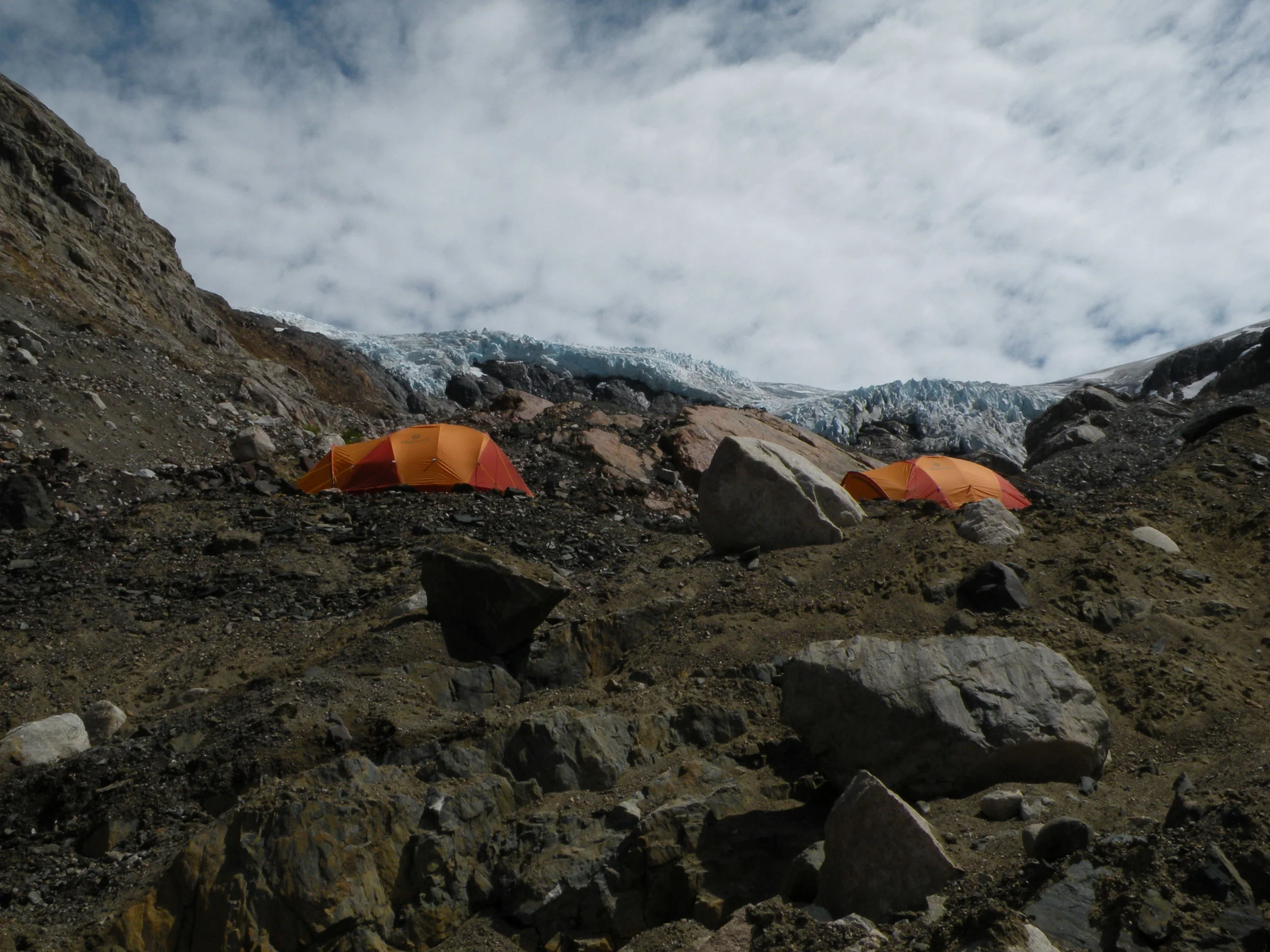 Our camp at Bromely glacier under the Cambria icefield.