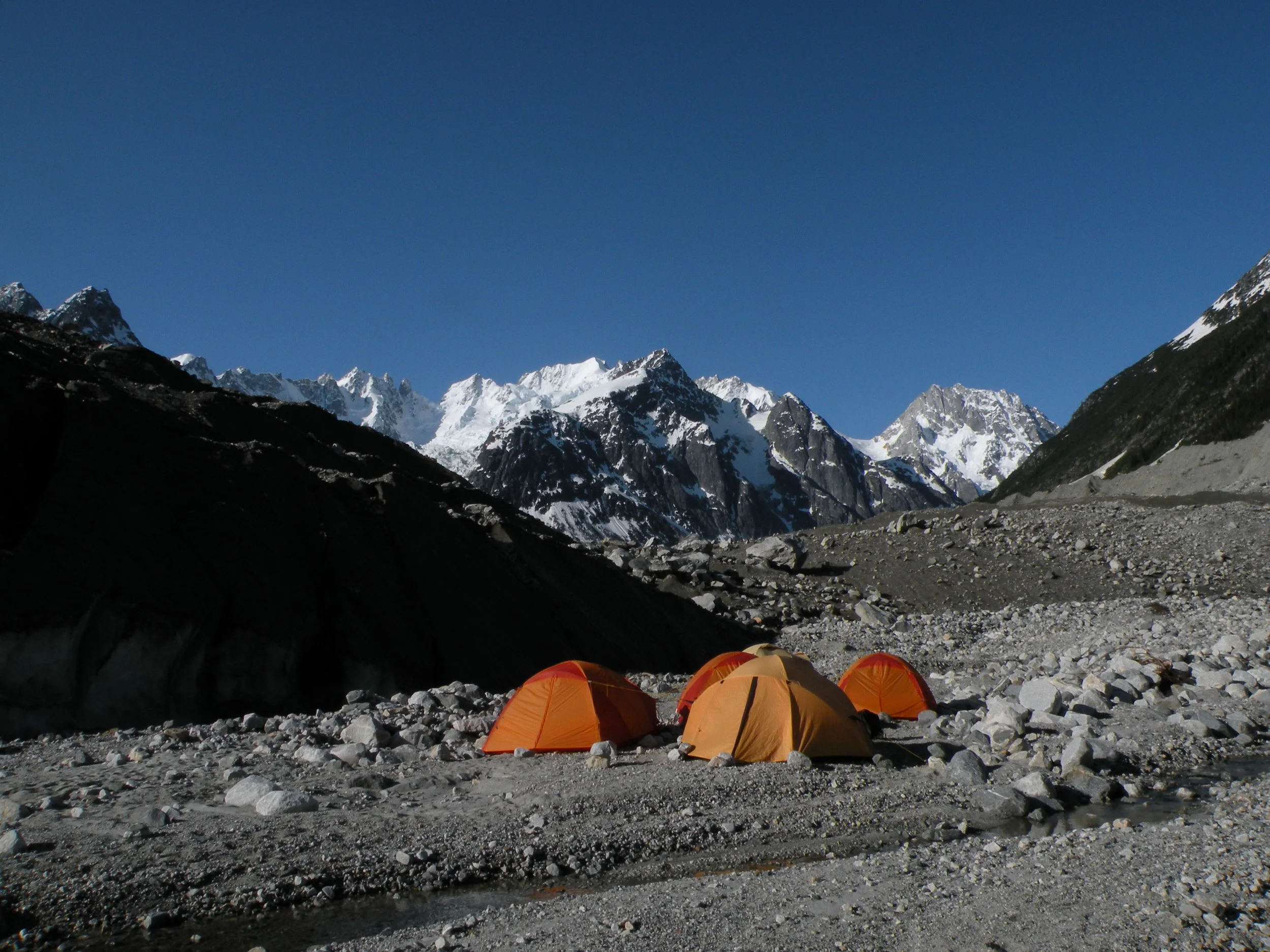 Our camp at Scimitar glacier, July 2011.