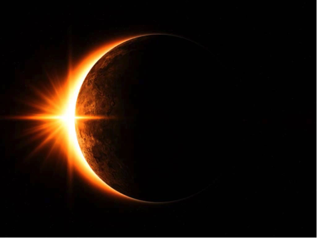 A partial solar eclipse. Image courtesy of NASA.