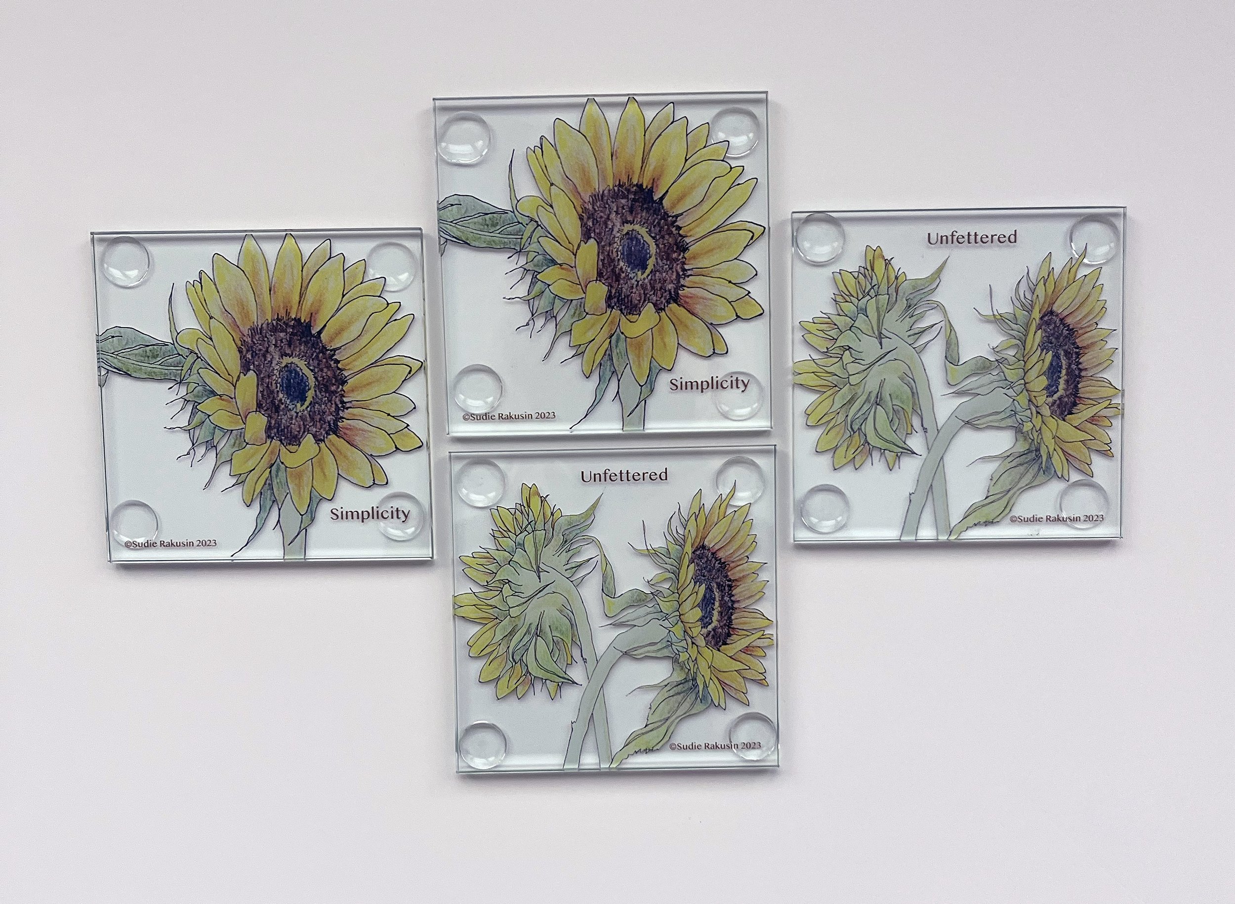 Sunflower Coasters -set - A.jpg