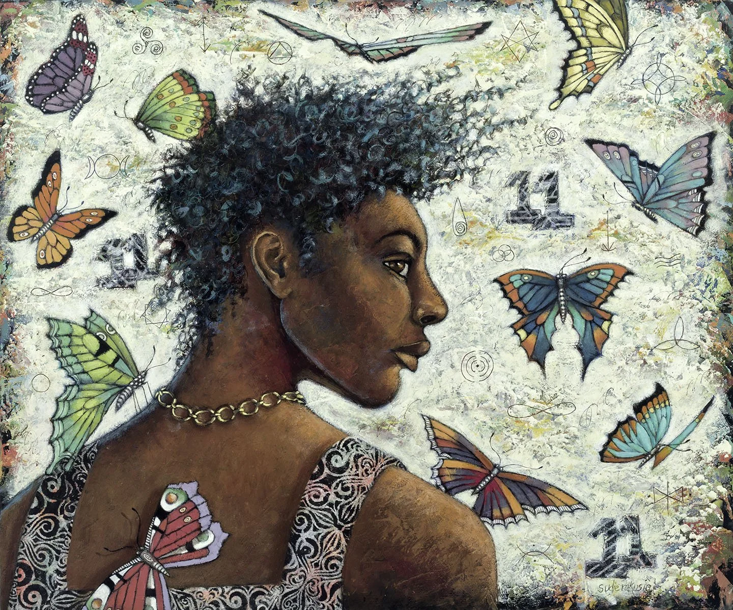 Number 11: Sound currents made in mantras, sacred music, our words are our Voice, the Universe is a series and sequence of Vibrational Frequencies; learn your own sound current to open to infinite possibilities to find flow and trust with Universe  
