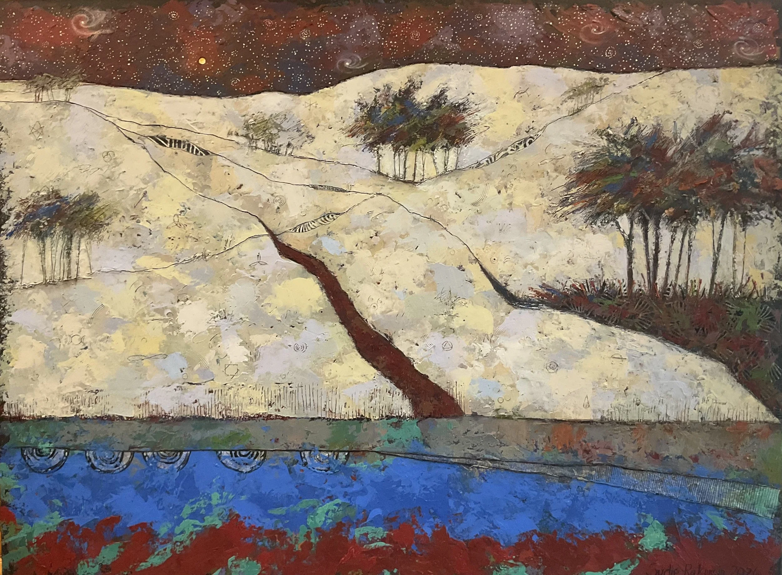 There is a secret Vibrational Language in Nature 4   
cold wax and oil  
30” h x40” w   
$3,800