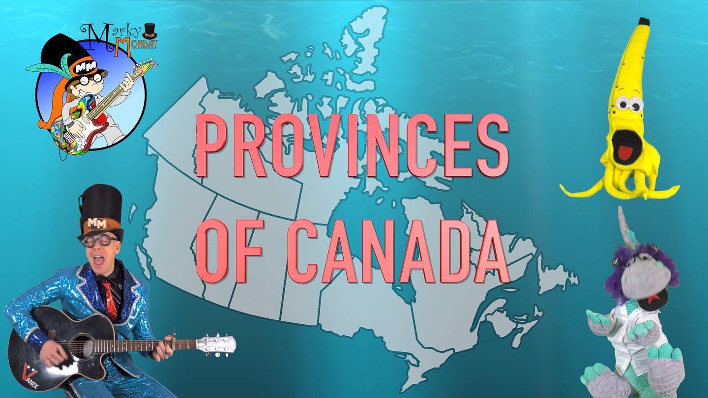 Brand new Marky Monday kids song video! Come take a road trip with Marky, Giant Banana, and Ridonculous the Ridiculous across Canada as we visit all the provinces and territories! Visit Marky Mondays YouTube channel. Http://www.YouTube.com/c/markymon